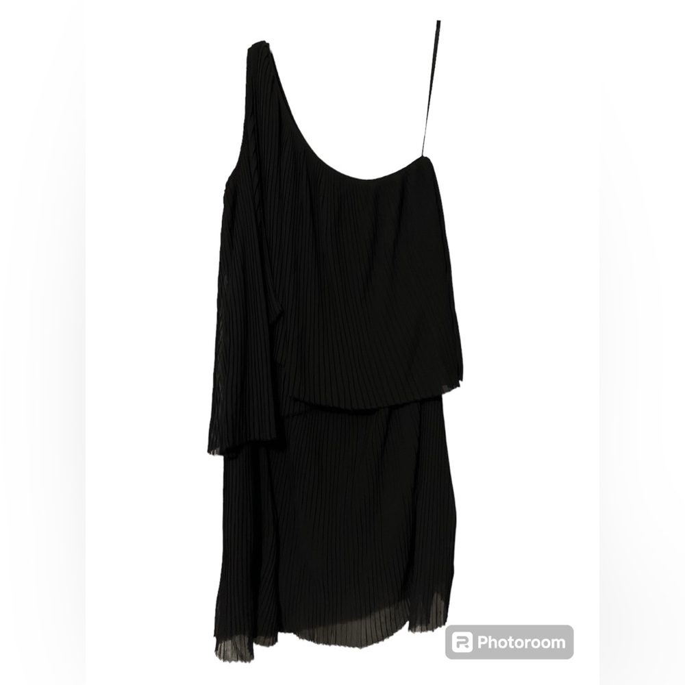 Michael Kors pleated layered one-shoulder dress—large